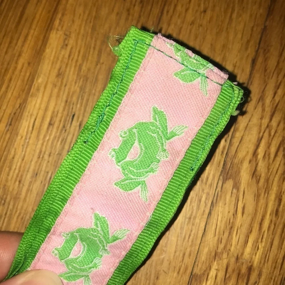 Pink & green preppy ribbon 80's frog belt